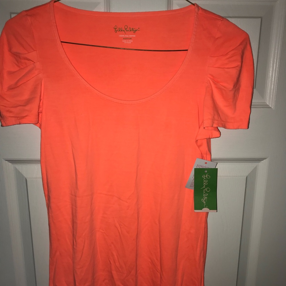 Lilly Pulitzer neon orange short sleeved cotton T